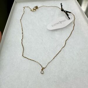 Electric Picks Gold Flaunt Necklace with Crystal Pendant